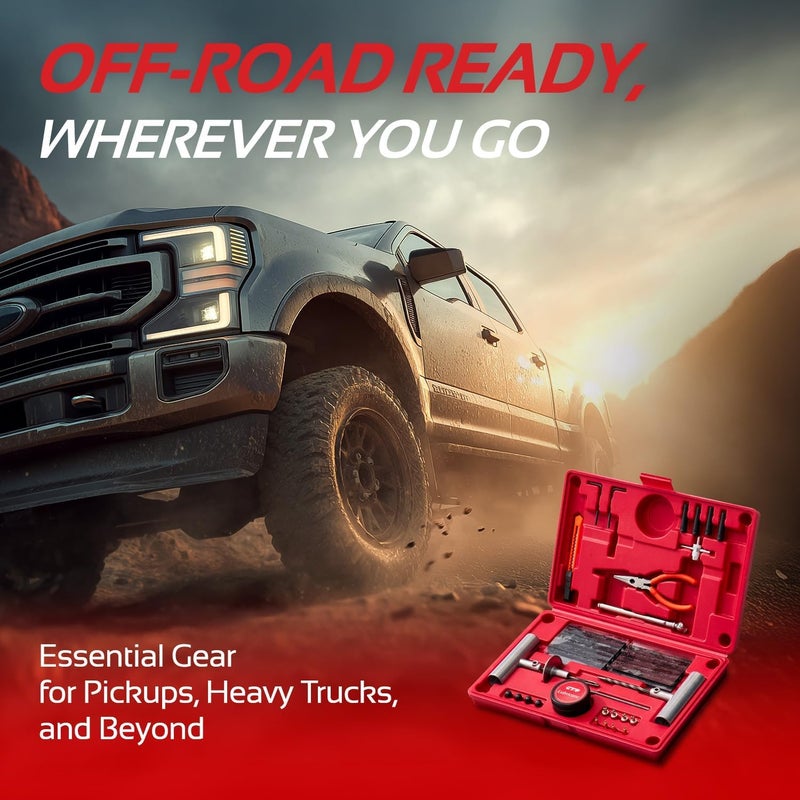 CTR Heavy Duty Tire Plug Kit - 68pcs All-in-One Universal Tire Repair Kit with Plugs, Professional Tools for Tubeless Tyre Flats for Cars, Truck, RV, SUV, ATV, Motorcycle, Tractor, Trailer - GE0001 - Image 5